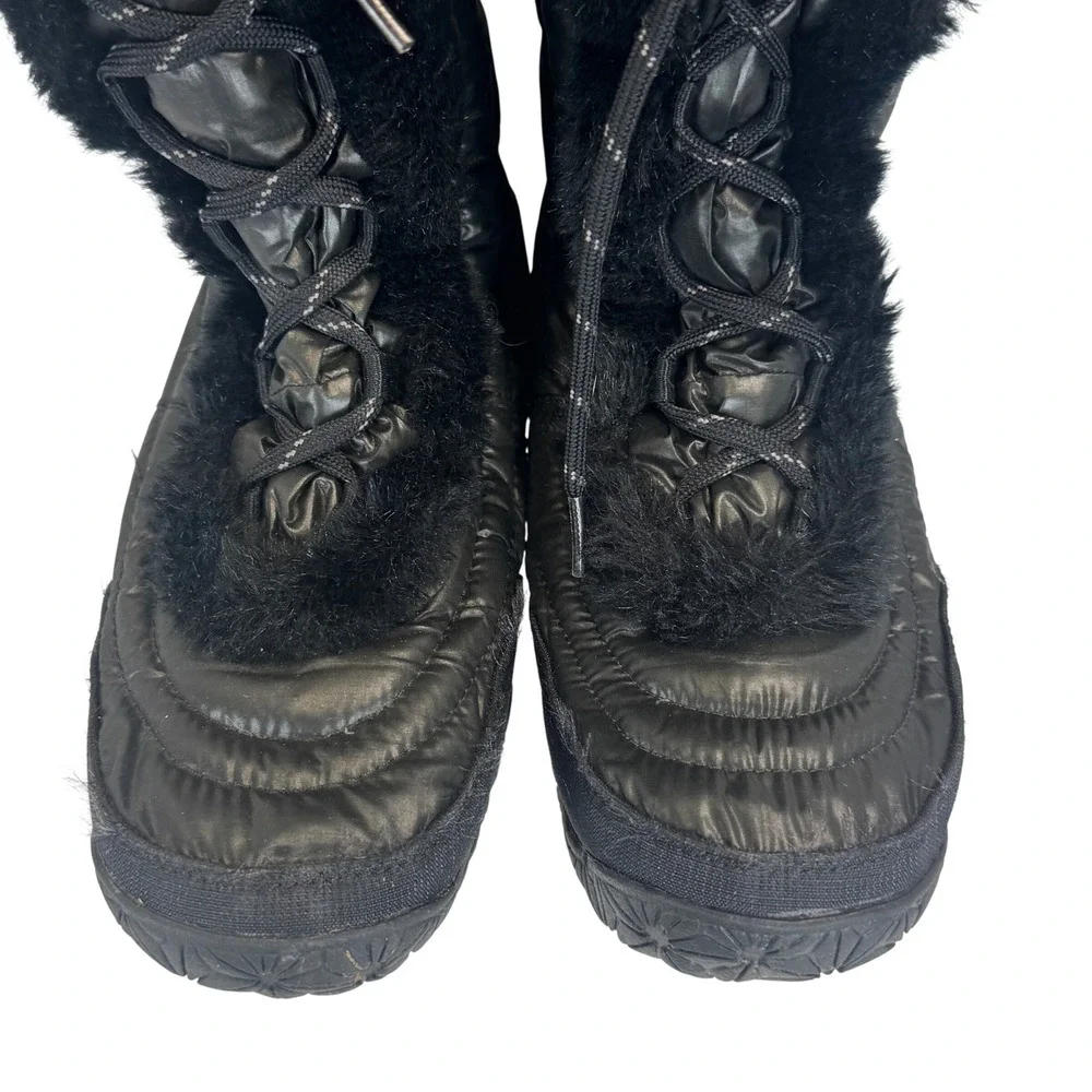 The North Face Nuptse Purna II Winter Boots Black Goose Down Faux Fur Womens 9.5